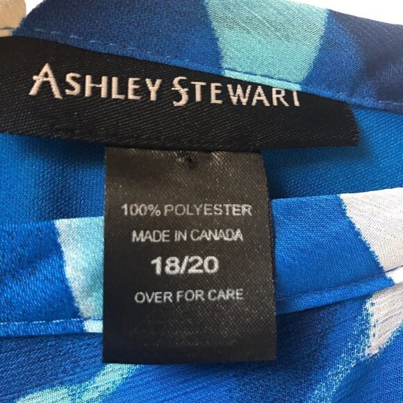 Ashley Stewart Blue Print Midi Dress Plus Size 18/20 - Picture 5 of 5